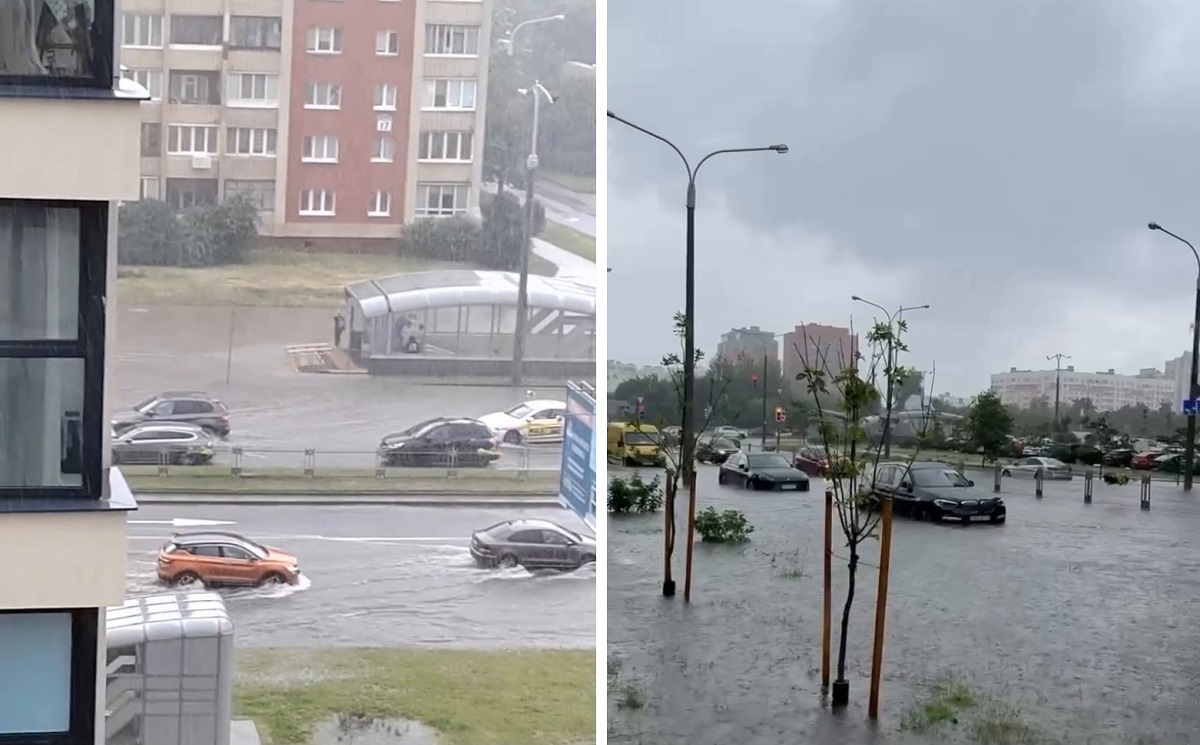 Ливень подтопил несколько улиц Минска (фото)