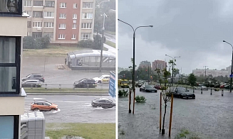 Ливень подтопил несколько улиц Минска (фото)